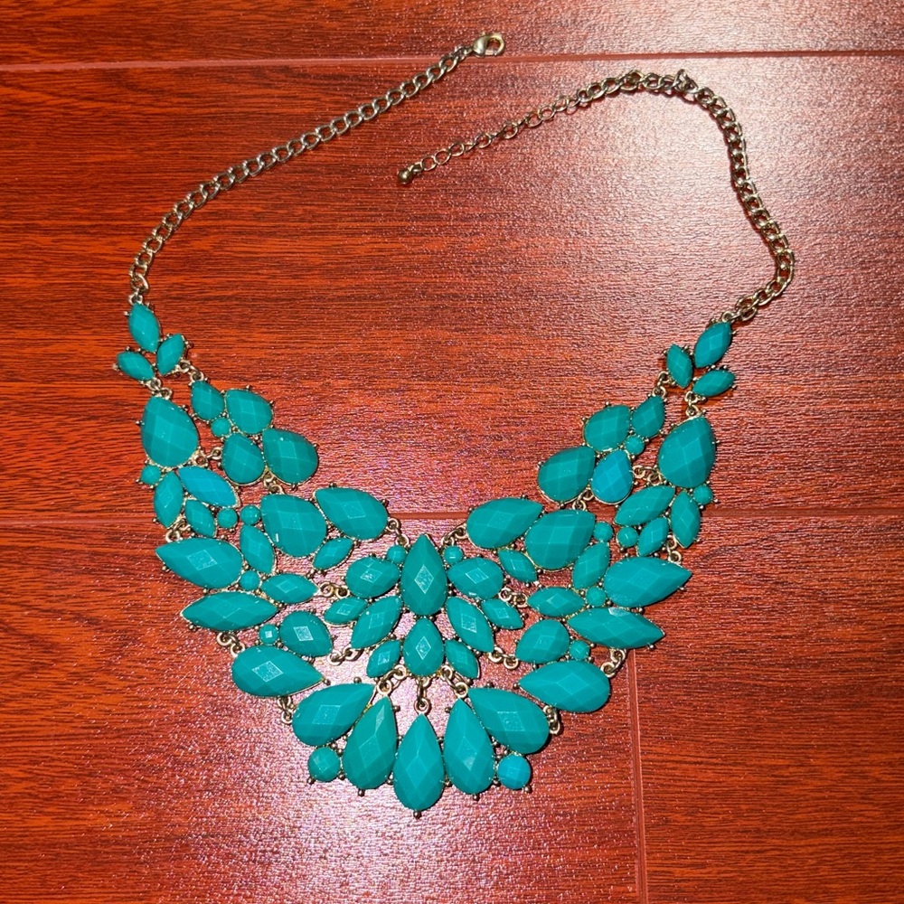 Forever 21 Teal Gemstone Necklace